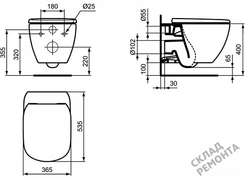 Фото Унитаз подвесной Ideal Standard Tesi T007901 безободковый купить в Томске: цена, описание, фото. Интернет-магазин 4