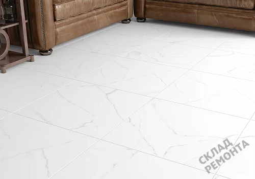 Фото Керамогранит матовый Alma Ceramica Каррара GFU04CRR00R светло-серый 600*600*9 – купить в Томске: цена, описание, фото. Интернет-магазин 2