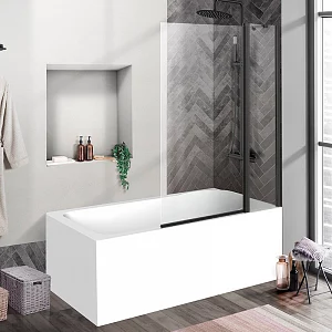 Шторка для ванны BelBagno Uno UNO-V-11-100/150-C-NERO 5 мм черный 100*150