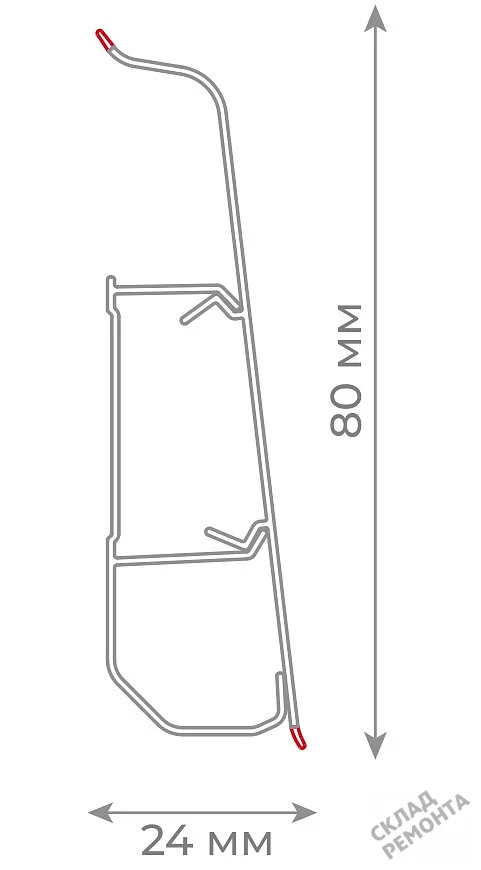 Фото Плинтус ПВХ Royce 5007 алюминий – купить в Томске: цена, описание, фото. Интернет-магазин 3