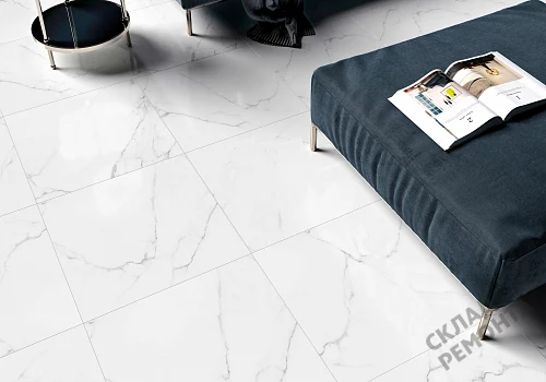 Фото Керамогранит матовый Alma Ceramica Каррара GFU04CRR00R светло-серый 600*600*9 – купить в Томске: цена, описание, фото. Интернет-магазин 3