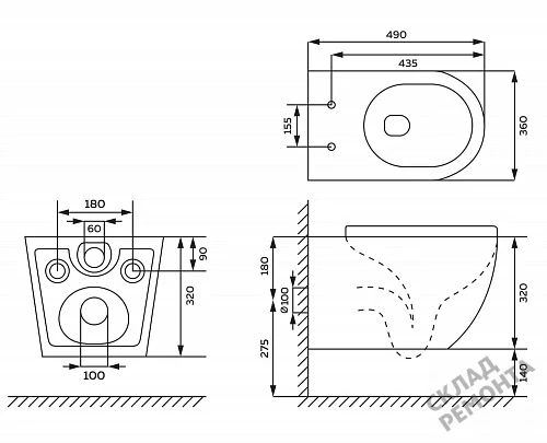 Фото Унитаз подвесной Toni Arti Russi TA-1900 безободковый купить в Томске: цена, описание, фото. Интернет-магазин 2