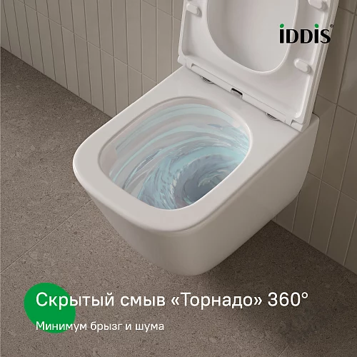 Фото Унитаз подвесной Iddis Торр TOQFDSEi25 безободковый купить в Томске: цена, описание, фото. Интернет-магазин 2