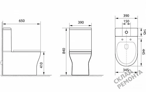 Фото Унитаз напольный Aquanet Roll-C 210764 безободковый купить в Томске: цена, описание, фото. Интернет-магазин 5